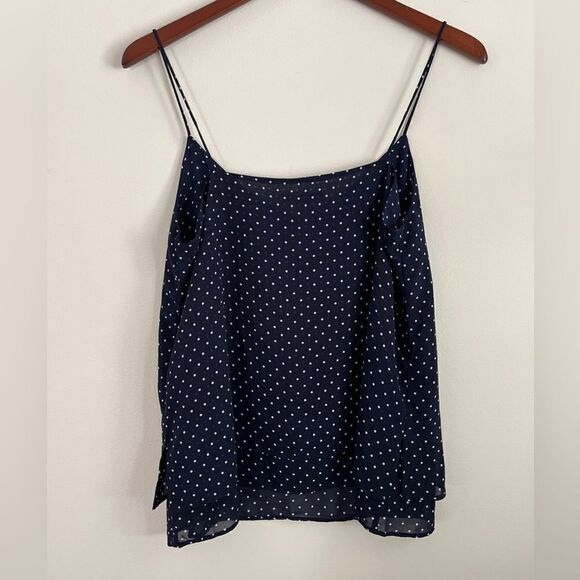 H&M Navy & White Polka Dot Sleeveless Blouse | Size 6 - Picture 5 of 7